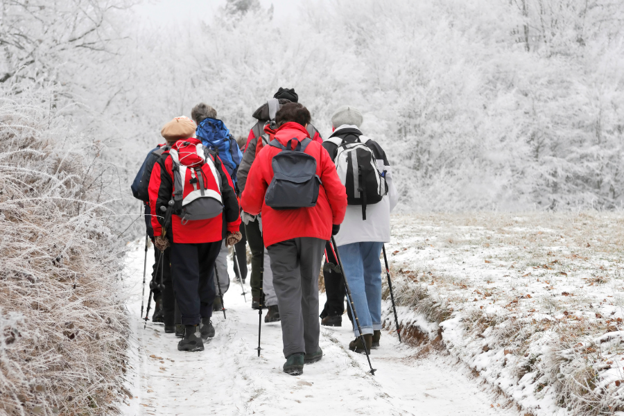 Womens Winter kit list - group of women walking